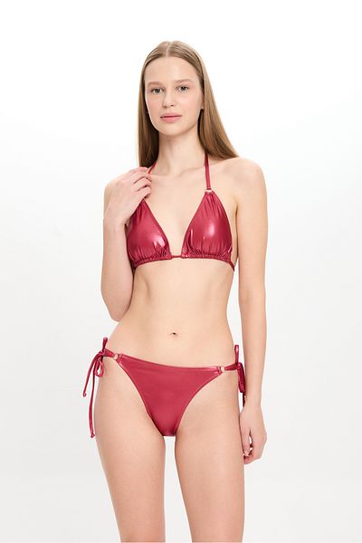 TOOSALTY Women's Leather Look Small Triangle Bikini Set 25Sw027St