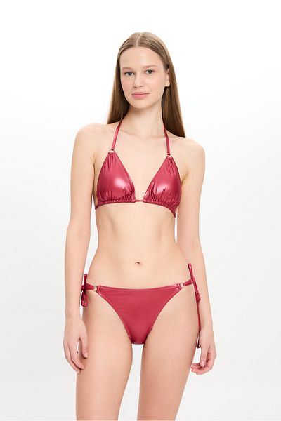 TOOSALTY Women's Leather Look Small Triangle Bikini Set 25Sw027St