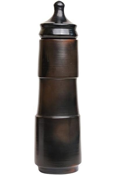 Generic ARK Handmade Terracotta Water Bottle – 1 Litre | Natural Black Clay | Eco-Friendly, Leak-Proof Cla