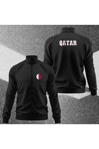 SARI QATAR QATAR FLAG LOGO ΥΦΑΣΜΑΤΙΚΟ ΦΟΡΜΑΡΙΖΟΝΤΑΙ ΣΚΟΥΡΑ