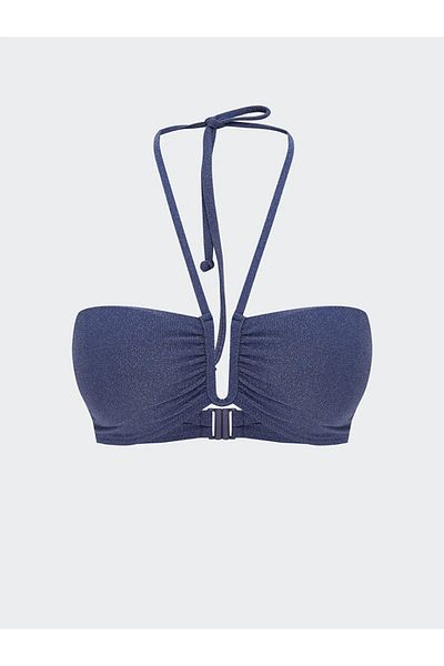 LC Waikiki Γυναικείο μπικίνι μπλουζάκι LCW DREAM Indigo Glitter με αφαιρούμενο μαξιλαράκι