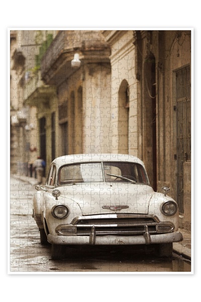 Jeronkarji Havana'da klasik araba 500 Parça Puzzle Yapboz Şehir Manzara Temal...