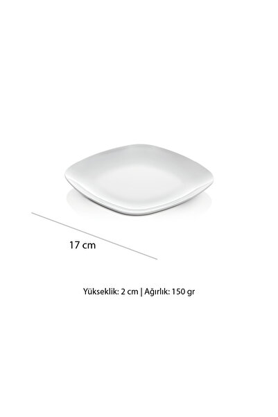 Alezy 592 Göreme Melamin Termostar Kare Servis Tabak 17 cm Beyaz