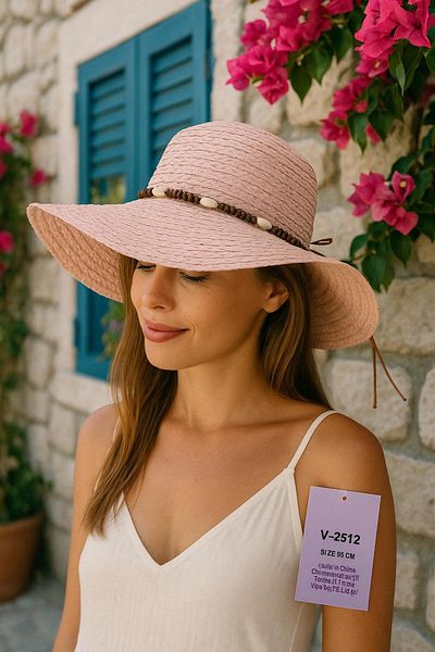 kabancım Women's Seashell Bead Detailed Straw Hat