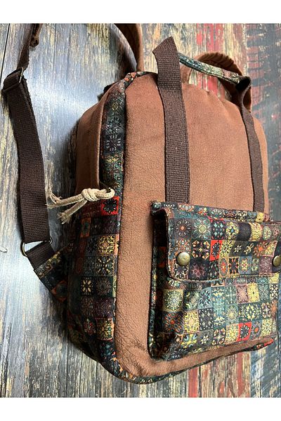 Street Bag Ethnic Αυθεντικό αδιάβροχο σακίδιο πλάτης με θήκη για φορητό υπολογιστή