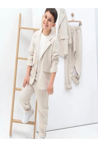 NİSAY BOUTİQUE Boy's Pocket and Button Detailed Summer Seasonal Trend Stylish 3-Piece Set for Festivals and Celebrations
