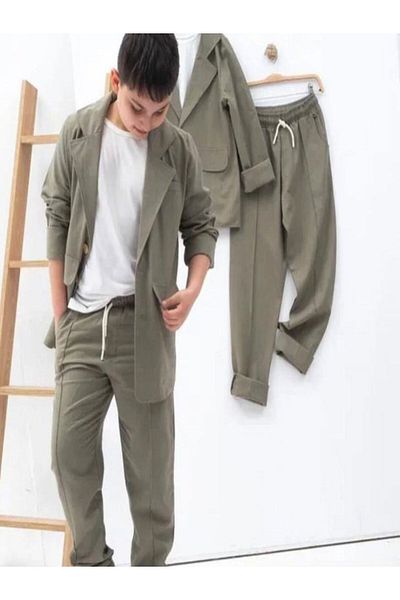 NİSAY BOUTİQUE Boy's Pocket and Button Detailed Summer Seasonal Trend Stylish 3-Piece Set for Festivals and Celebrations
