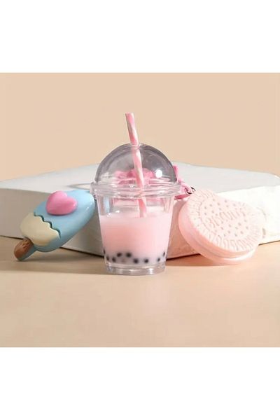 Accessories Vanilla Avenue Cute Pink Latte Donut Casual Women's Bag Accessory Keychain