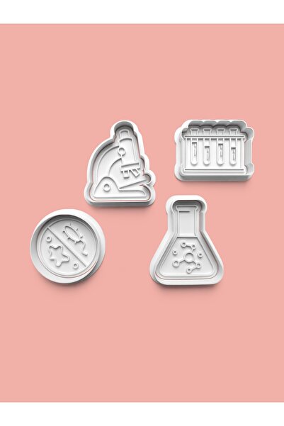 AKTASTORE مجموعة قوالب البسكويت وقوالب عجينة السكر لمختبر الكيمياء مكونة من 4...