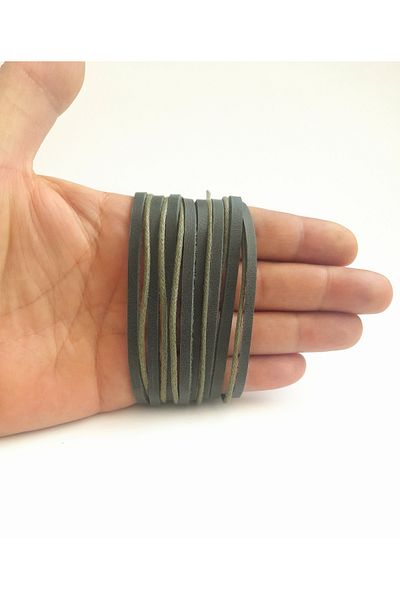 AB Takı Multi-Layer Design 2-Pack Fashionable Khaki Leather Bracelets