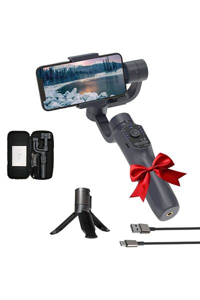 OEM F10 Pro Gimbal Phone Stabilizer - 3-Axis Stabilization, 10h Battery Life, Tripod & Case