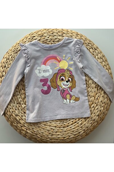 Pufiko Kids تي شيرت بأكمام طويلة للفتيات من Paw Patrol مطبوع باللون الأرجواني...