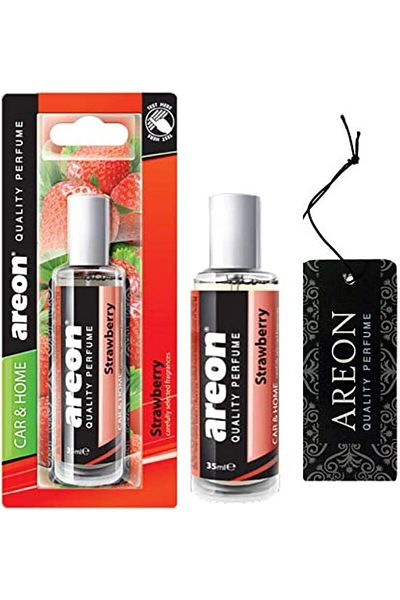 Areon Car Perfume 35ml, Mini Pack (Absorbent Pad Included) - Strawberry, Pack of 1