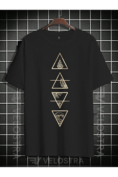 Velostra Unisex Geometric cu imprimeu supradimensionat tricou