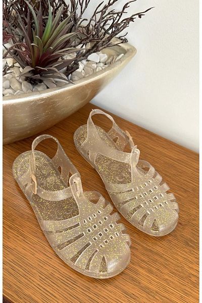 PLN SHOES Jelly Glitter Transparent Women's Sandals