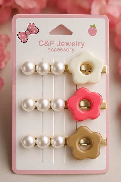 cityvision Agrafă de păr cu perle cu fundal de culoare aurie – design elegant și elegant