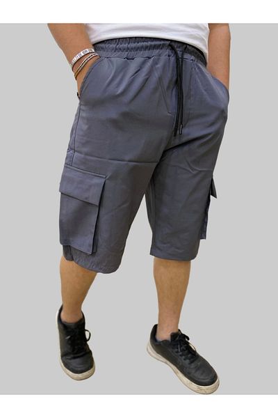 daniel milano Men's Sers Cotton Regular Fit Parachute Cargo Pocket Gray Capri