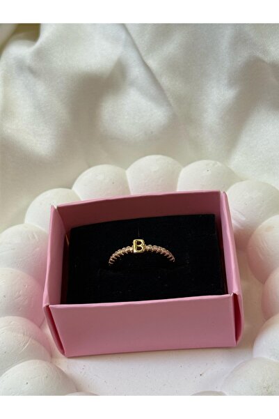 ÖNKÜTAKI Kişiye Özel Baş Harfli Altın Kaplama Yüzük