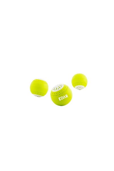 11 Tedarik Set of 3 EDAR® air freshener balls for refrigerator, sanitizing, green