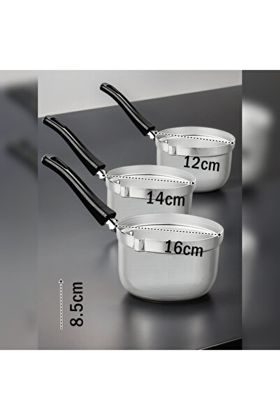 abnturk Alüminyum Kaçerola 3 Farklı boy Sütlük Yapışmaz Sosluk