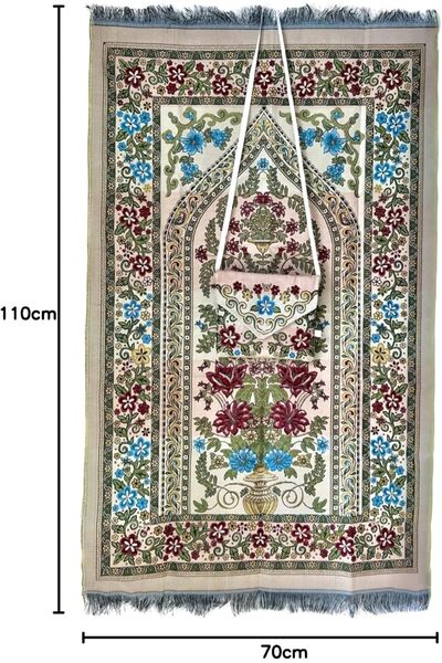 Generic Mini Pocket Portable Travel Prayer With Bag And Strip Praying Rug Mat Carpet Islamic Muslim Musallah