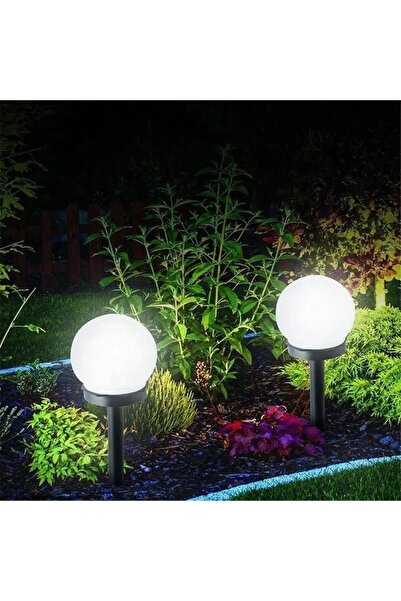 Flippy Σετ 2 ηλιακών λαμπτήρων LED, Flippy, σφαιρικού σχήματος, τύπου υδρόγειου, διαμέτρου 10 cm, ψυχρού λευκού