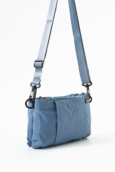 Sanmorris 6011 Geantă pentru femei, cu bretea crossbody compartimente, din material parașută, reglabilă, albastră