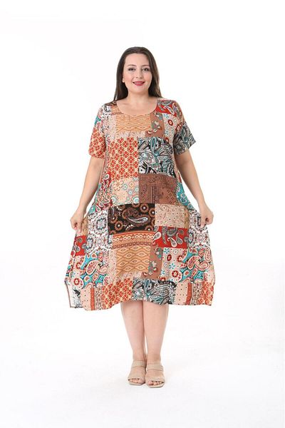 MG Mixed Pattern Plus Size Dress
