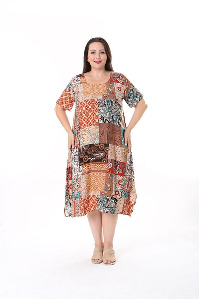 MG Mixed Pattern Plus Size Dress