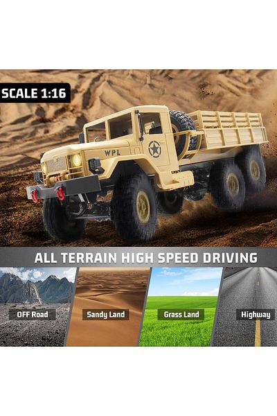 Brands For Less RC Military Transport Truck, RC Off-Road Vehicle 6WD with All Terrain, Remote Control Rack Car
