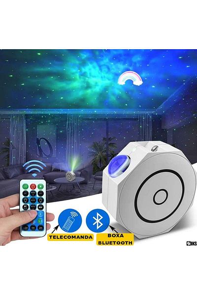 SIKS Star and Planet Projector for Ceiling Room with Built-in Speaker SIKS, 15 x 14 x 6 cm, White