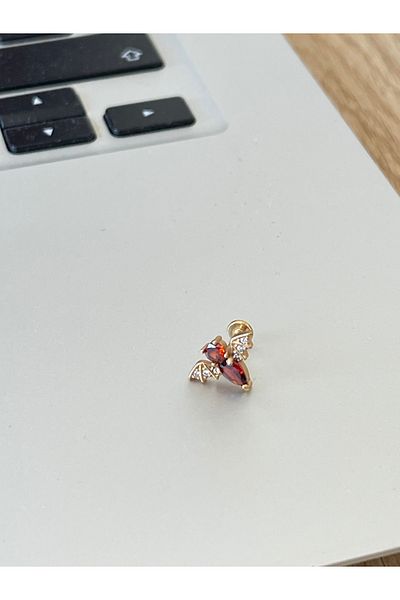 Rupen Kraft 316 L Surgical Steel Zircon Stone Bat Model Lip Helix Tragus Cartilage Piercing