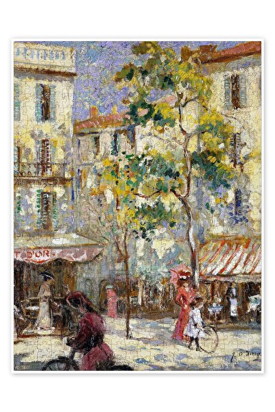 Jeronkarji Paris'te Sokak Manzarası 500 Parça Puzzle Yapboz Şehir Manzara Tem...