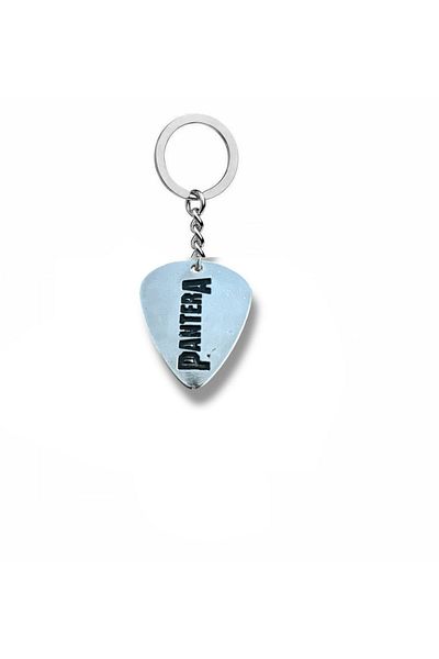 Herşey Nota Pantera Heavy Metal Band Pen-Shaped Double-Sided Rock Sign Metal Keychain