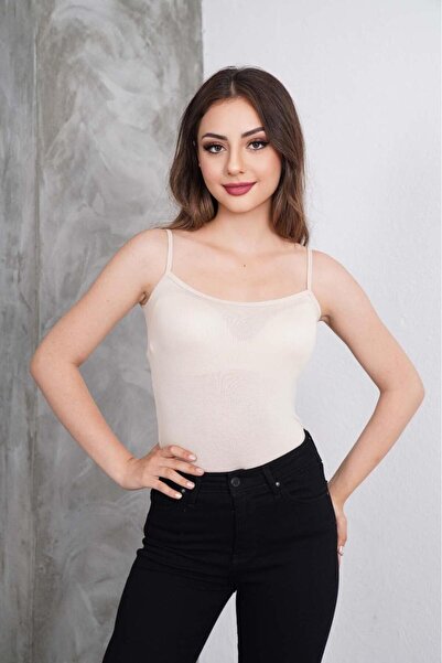 Genel Markalar Kadın %100 VİSKON İp Askılı Kadın Atlet Full Likralı