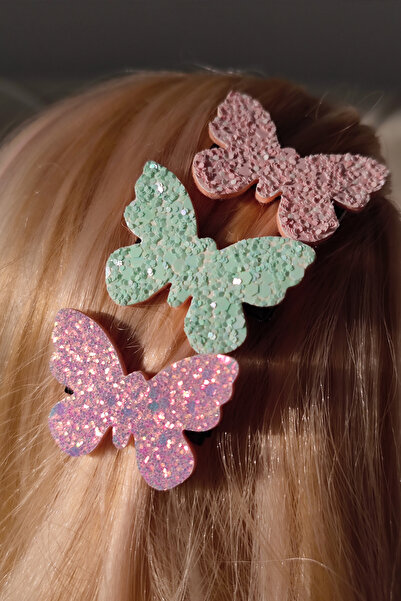 Nisankids Kız Çocuk Simli Pens Toka 3 Adet