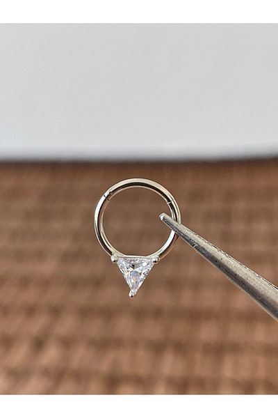 Rupen Kraft 316 L Surgical Steel Ring Three Stone Helix Tragus Cartilage Piercing
