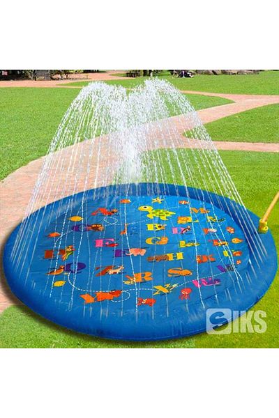 SIKS Inflatable Mattress for Children with Artesian Fountain, Ideal for Playing, Blue, 145x143 cm