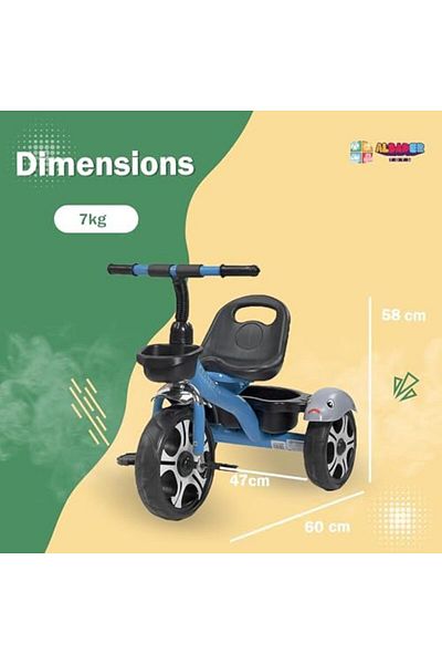 ALBADER Tricycle For Kids, Three Wheel Bike For Toddler, Trike Toy Bike With Basket, Baby Trikes