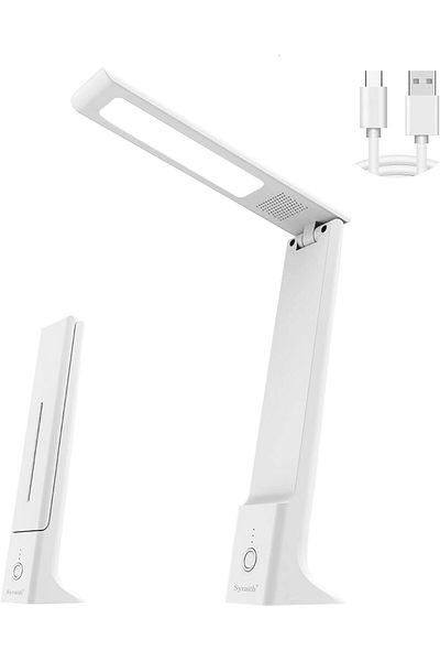 GENERAL Syraith LED Desk Lamp, Eye-Caring Table Lamp, High Brightness USB Rechargeable Foldable Desk Light,