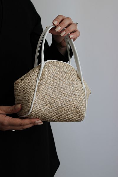Mimoza Women's Straw Textured Shoulder and Hand Bag, Summer, Daily Use, Gift