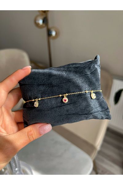 ToffyStore Vip Hanging Stone Detail Ankle Bracelet