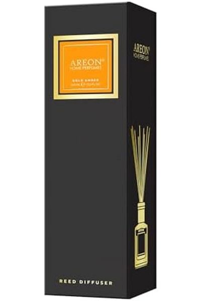 Areon Home Perfume Reed Diffuser 150 ml Premium 10 Rattan Reeds - Gold Amber