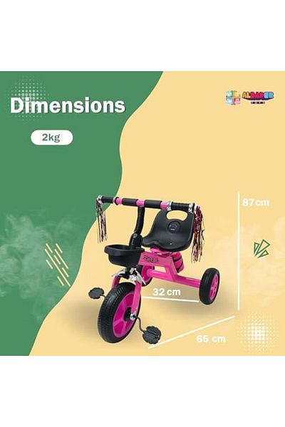 ALBADER Kids Balance Bike Children Tricycles for 2-6 Years, 3 Wheel Bike With Rear Basket