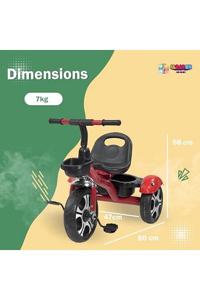 ALBADER Tricycle For Kids, Three Wheel Bike For Toddler, Trike Toy Bike With Basket, Baby Trikes