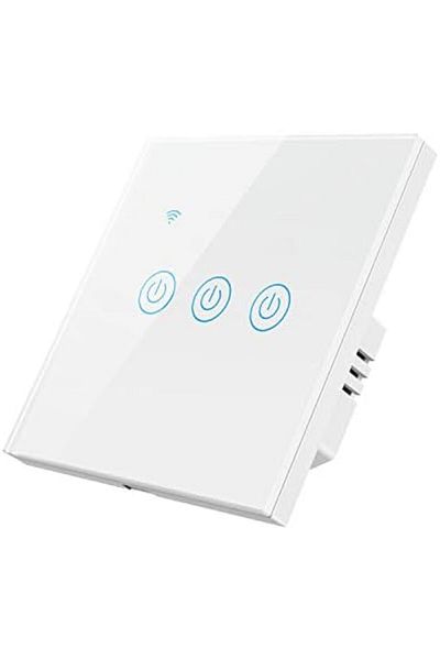 TAFASSELL Mini Smart Touch Wall Switch, WiFi Enabled by Tuya, 170-240V with Alexa and Google Home (3 Gang, Whi