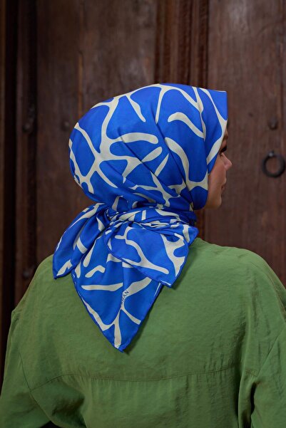 İpekhan Marrakech Συλλεκτικό Μαλακό Κασκόλ Μπλε Κρέμα 1196-08