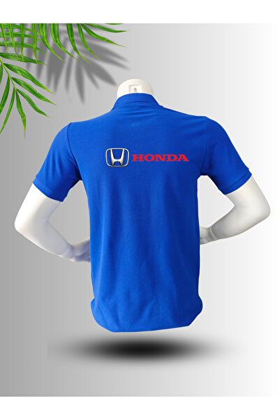 FROOY Honda Logo Printed Polo Neck Cotton T-Shirt