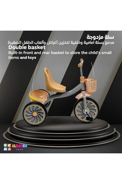 ALBADER Toddlers Bike, Ride On Tricycles, Kids Trikes for 2-5 Years With Double Storage, Bike Ride