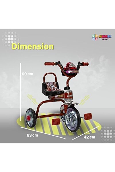ALBADER Tricycles For Kids, Children Bike With One Seat, Steel Trikes For Children With Music